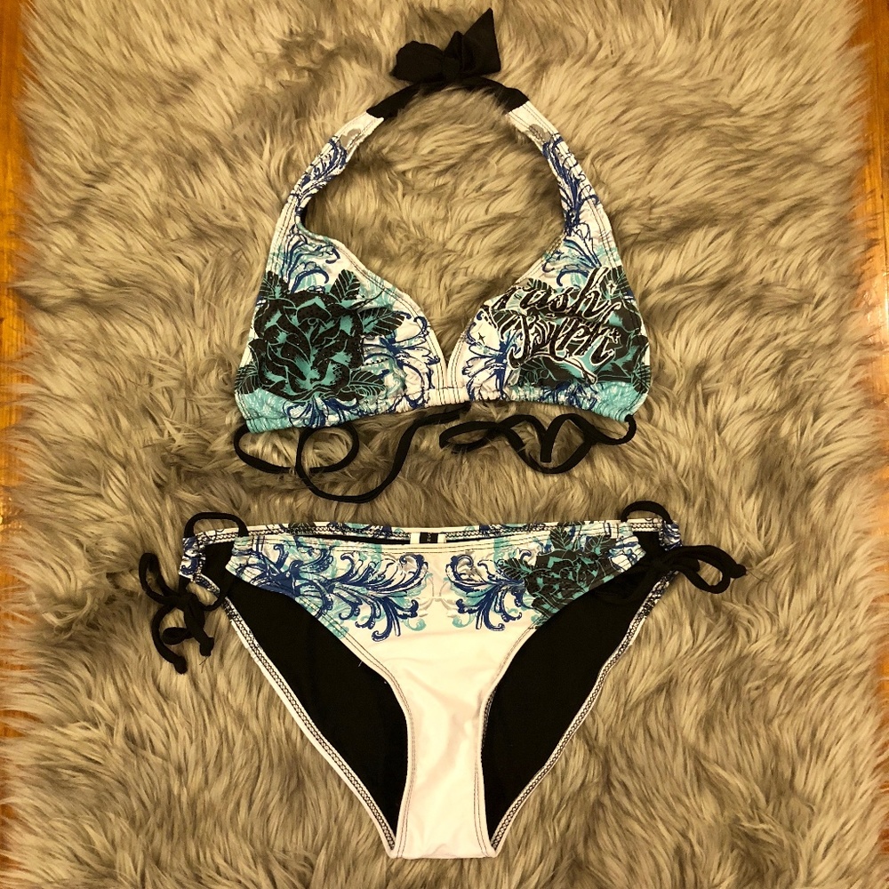 EUC Crash and Burn Rhinestone Bikini